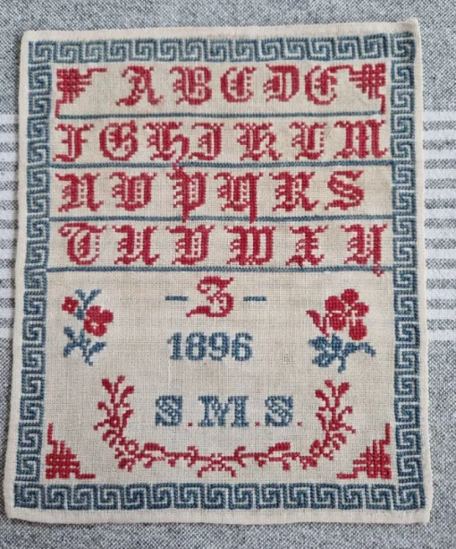 Tradera * Antikt broderi från 1896 * märkduk * tavla *^ Övrig Konst