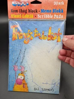 Tradera Kuvert & Brevpapper<1990 Giggles kom-ihåg-block, Memo Blokk, Viesti-Lehtiä, scribble pad 30 ark