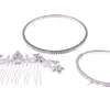 Tradera Smyckespaket<3 piece metal set-Bangle bracelet-Pendant/Bracelet-Hair clip with clear stones 3