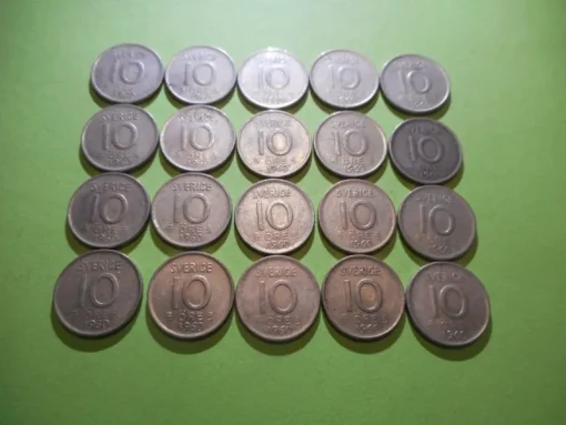 Tradera 20 ST 10 ÖRE GUSTAF VI ADOLF FRÅN 1960 MED 40% SILVER.^ Svenska Mynt