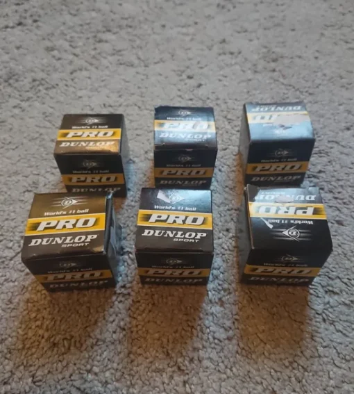 Tradera Squash<6 st Dunlop Pro Sport Squashbollar - Oanvända