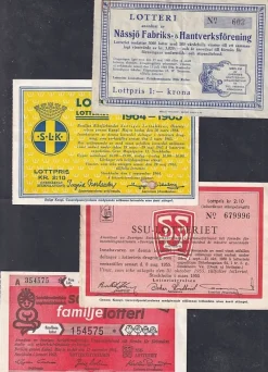 Tradera Lotter & Lottsedlar<4 st gamla lottsedlar bla SSU 1955 och Locknevi Norra SLU 1953