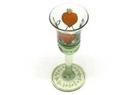 Tradera 3 st. Glögglas/brännvinsglas med julmotiv i form av handmålade hjärtan> Högtider