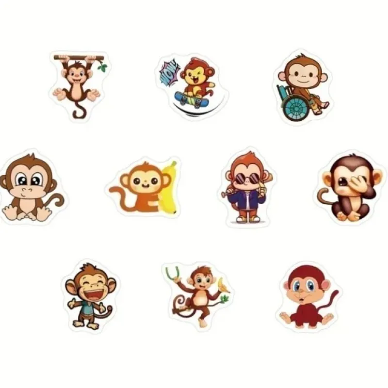 Tradera 30 st klistermärken med söta och roliga apor. Apa.> Pyssla & Måla