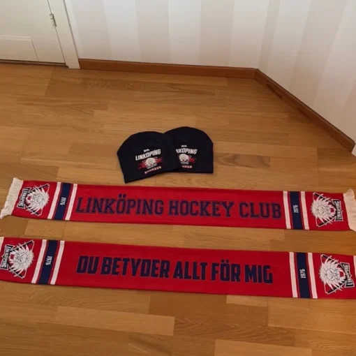 Tradera Hockey & Skridskor<2 st mössor och 2 st halsdukar LHC Linköping Hockey Club