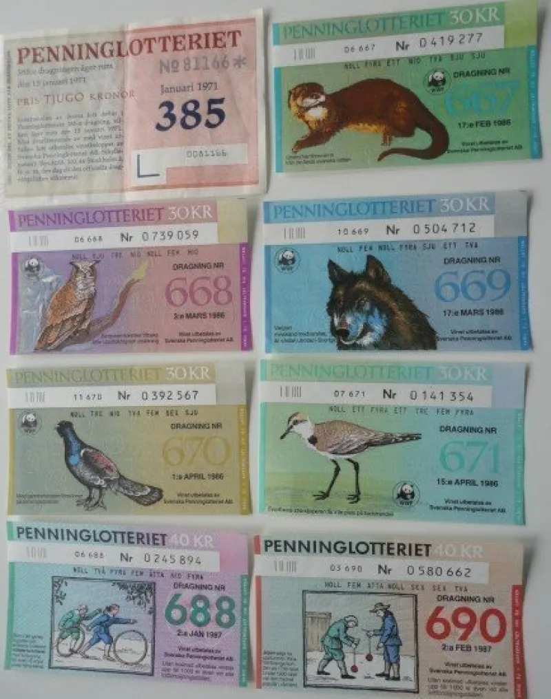Tradera Lotter & Lottsedlar<8 st Penninglotter