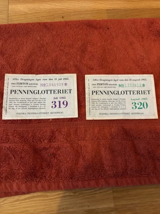 Tradera Lotter & Lottsedlar<2 st penninglotter från 1965