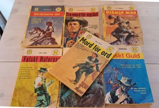 Tradera 7 st Pingvin pocketböcker - Western> Harlequin & Kiosklitteratur