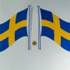 Tradera 2 st stora svenska flaggor. Dekaler för husvagn, husbil, lastbil, båt m.m^ Husbilar & Husvagnar