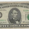 Tradera 1 st, USA, Sedel. valör Five Dollar. år 1977.^ Sedlar