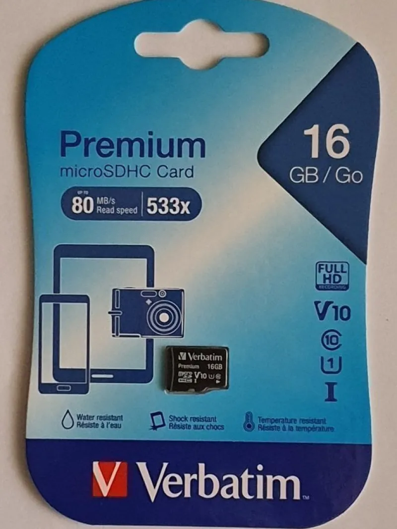 Tradera Mobiltillbehör<1 st Verbatim Premium 16Gb Micro-SDHC Minneskort klass 10 - 914-2