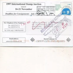 Tradera Australia incoming card from United Nations Geneva 1997 returned w pointing hand^ Oceanien