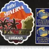 Tradera Kuriosa<Bagageetikett + 2 brevmärken, Lugano Schweiz hotel hotell