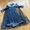 Tradera B&B mörkblå klänning med silverdetaljer, storlek 120 frost Elsa frozen prinsessa> Utklädnad & Rollek