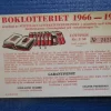 Tradera Lotter & Lottsedlar<Boklotteriet 1966-67