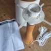 Tradera Bordslampa fot i trä cremevit skärm NY^ Lampor