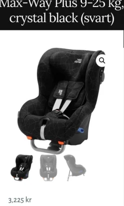 Tradera Britax Römer Max-Way Plus 9-25 kg, svart> Bilbarnstolar