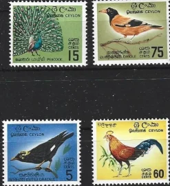 Tradera Ceylon (Sri Lanka) 1966 Fåglar 4v^ Asien