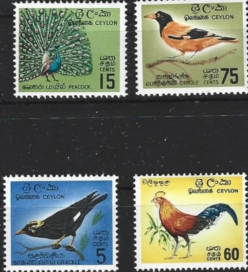 Tradera Ceylon (Sri Lanka) 1966 Fåglar 4v^ Asien