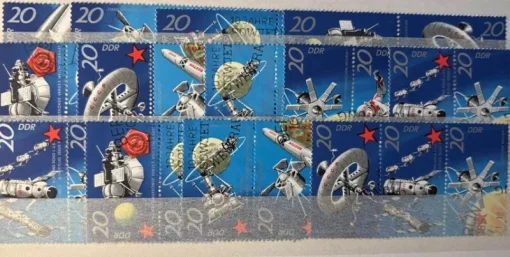 Tradera DDR Mi 1636-1643 rymd Wzd 240-243 Szd106-115 sammantryck kompl stämplad €20^ Europa