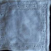 Tradera duk handbroderad VIT linne 19x20 cm !> Textilier