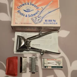 Tradera Rakning<ERN Solingen Hårklippningsmaskin i originalförpackning + Schick blades låda