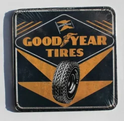 Tradera Ett glasunderlägg Coaster i plåt - GOOD YEAR TIRES Däck^ Övrigt Hem & Hushåll