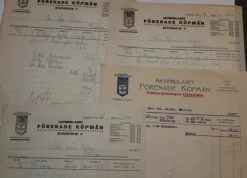 Tradera Fakturor från AB Förenade Köpmän - en Fiskavdelningen i Uddevalla + 3 STHLM 1920^ Fraktsedlar & Fakturor