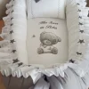 Tradera FINT Babynest i ljusgrå färg, ingår täcke, kudde, nappficka, hemsytt> Inredning Barnrum