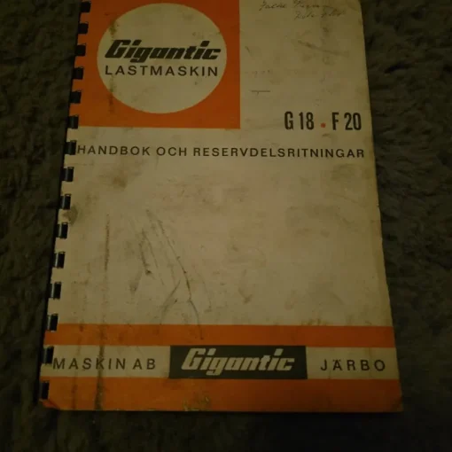 Tradera Gigantic Lastmaskin G18 · F20: Handbok och Reservdelsritningar> Fordonslitteratur