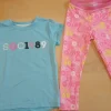 Tradera Gymnastik<Gymnastikkläder - Ljusblå t-shirt & Rosa leggings strl 98