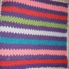 Tradera Helt Ny virkad Handuk i Retromönster i Glada färger 33cm x 34 cm Men Ögla> Hemslöjd