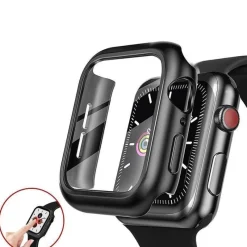 Tradera Övrig Telefoni<Heltäckande Skal till Apple Watch 7 Härdat glas 41 mm SVART