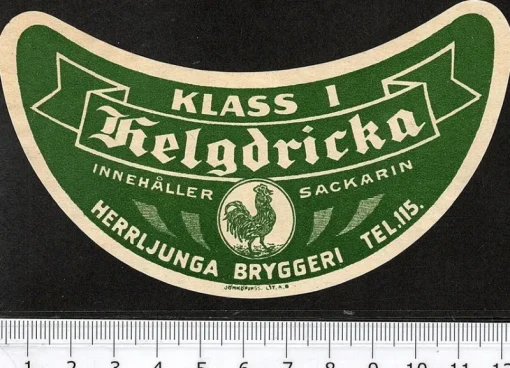 Tradera Herrljunga bryggeri, Helgdricka klass I^ Breweriana