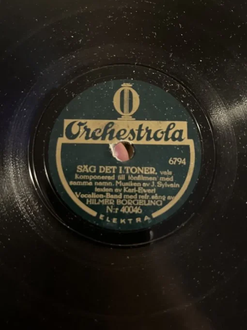 Tradera Hilmer Borgeling. Orchestrola 40046. Säg det i toner.^ Stenkakor