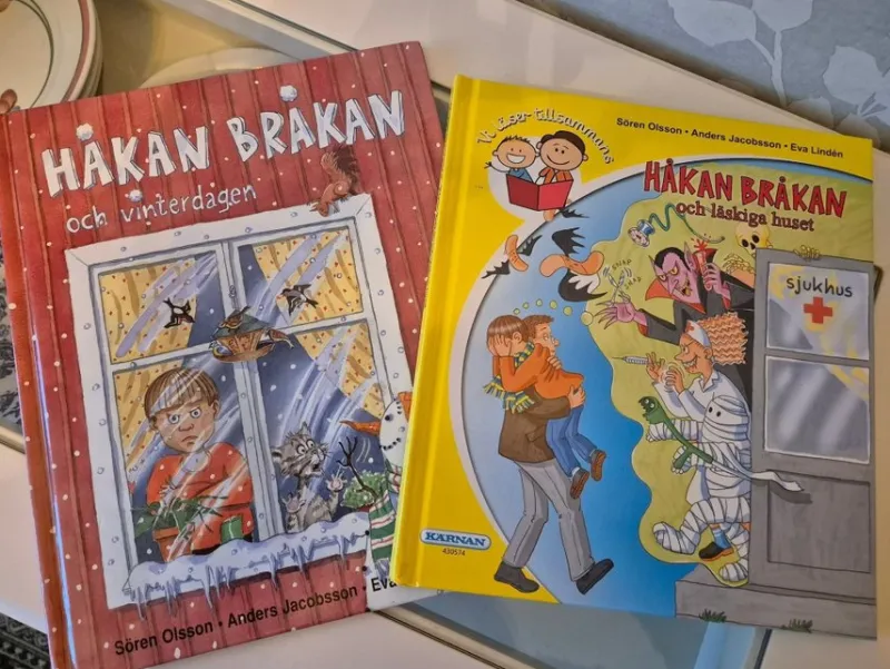 Tradera Håkan Bråkan och vinterdagen ! Håkan bråkan och läskiga huset.> Barn- & Ungdomsböcker