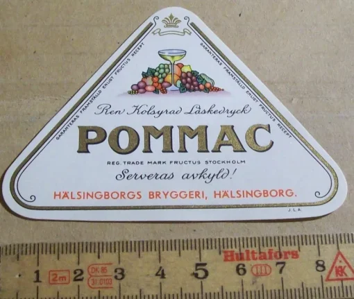Tradera HÄLSINGBORGS BRYGGERI, HÄLSINGBORG. POMMAC^ Breweriana