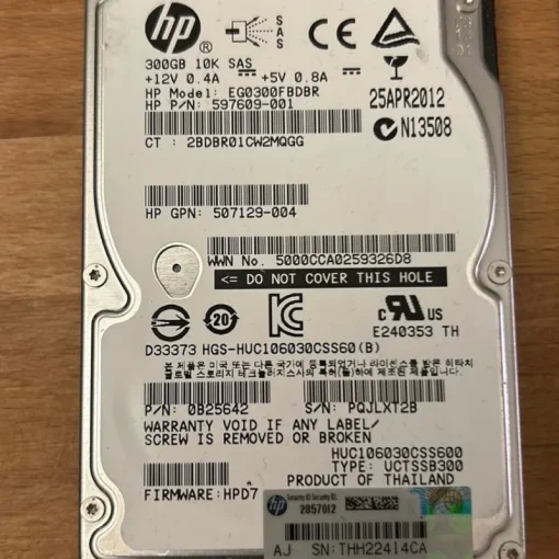 Tradera HP 300GB 10k SAS Hårddiskar (3 st)> Datorservrar & Tillbehör