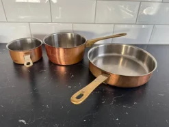 Tradera Kastruller i koppar med handtag> Kopparföremål