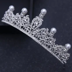Tradera Kristall CZ bröllop hår krona tiara> Bröllopsaccessoarer