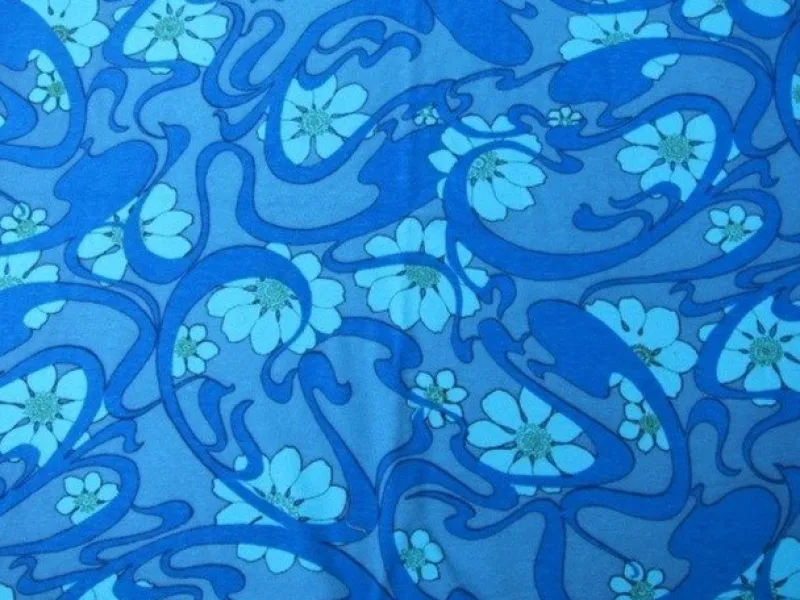 Tradera Äkta retro/Vintage Oanvänt tyg. 60-, 70-tal Färgglad Mått: ca 177 x 90 cm> Textilier