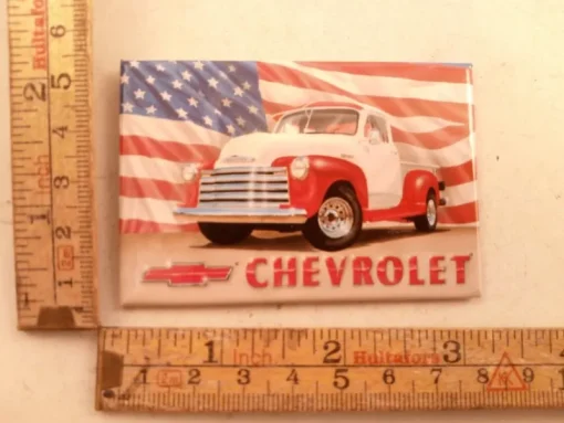 Tradera Magneter<kylskåpsmagnet chevrolet chevy trucks usa flagga