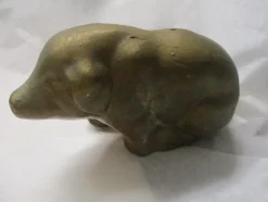 Tradera Sparbössor<ÄLDRE SPARBÖSSA GRIS GULDFÄRGAD