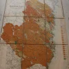 Tradera ÄLDRE TYGFODRAD KARTA BERGGRUNDEN NORRA DELAN AV KALMAR LÄN SKALA 1: 200 000> Grafik, Kartor & Tryck