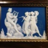 Tradera Limoges Antik Blå Kobolt Tavla M Chaufriasse Signerad Tavla Ca 1830 talet^ Reliefer