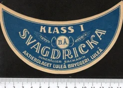 Tradera Luleå bryggeri, Svagdricka, klass I ( B.Å. Bodens ångbryggeri??? )^ Breweriana