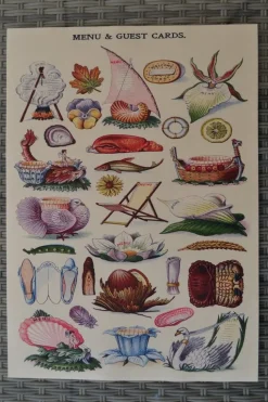 Tradera Meny & Gäst Typer av Kort Tips Äldre Poster Affisch 42*30cm^ Kaffe & Te