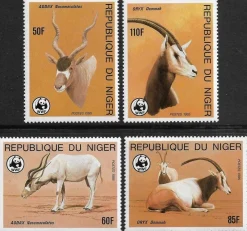 Tradera Niger Antilop WWF Mi 941-44 xx^ Afrika