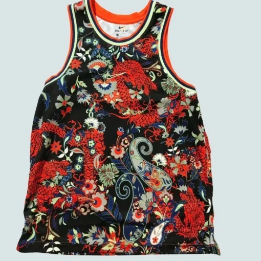Tradera Basket<Nike Dri-Fit Paisley Floral Dragon Baskettröjaväst, herr, Large.
