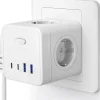 Tradera Ny! Grenuttag USB C-uttag, 8-i-1-kub, grenuttag med 4 nätuttag, 2 USB, 2 typ C^ Övrigt Hem & Hushåll